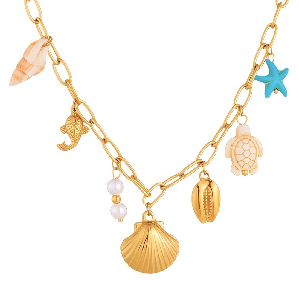 Ariel Gold Sea Charm Necklace